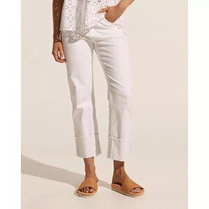NWT Anthropologie Pilcro & The Letterpress Hyphen High Cuff Crop Jeans In White